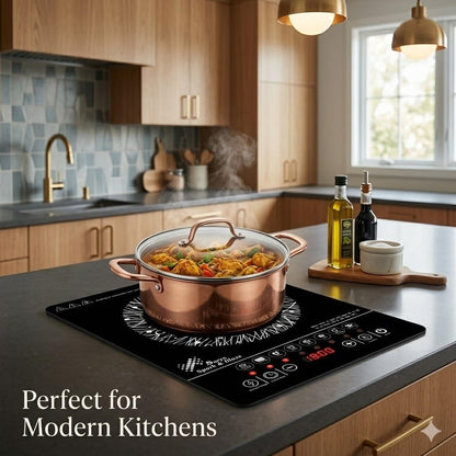 park & Blaze 2000W Induction Cooker with Touch Control, LED Display, 9 Power Levels, Timer & Auto Shut-Off, Portable Energy Efficient Cooktop for Fast Cooking Home Kitchen