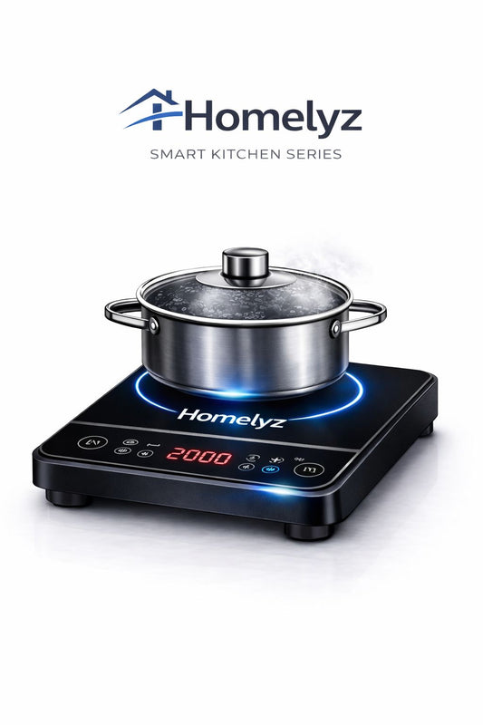 Homelyz Smart Induction Cooktop 2000W | Fast Heating, Touch Control, Safe & Energy Efficient